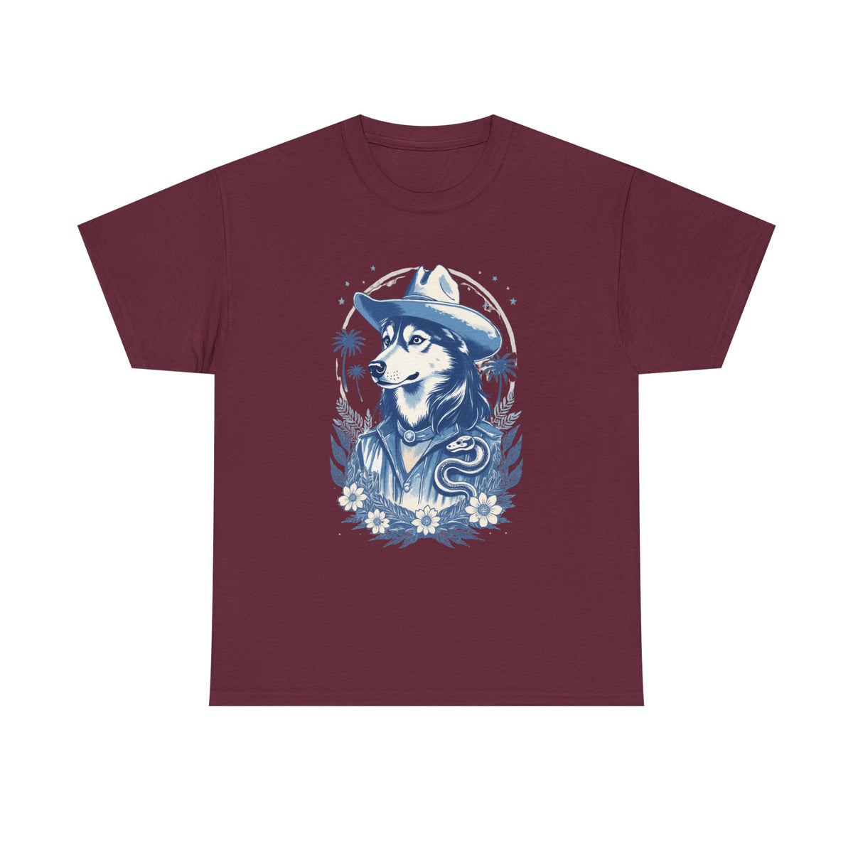 Husky Blue Print Cowboy T-Shirt