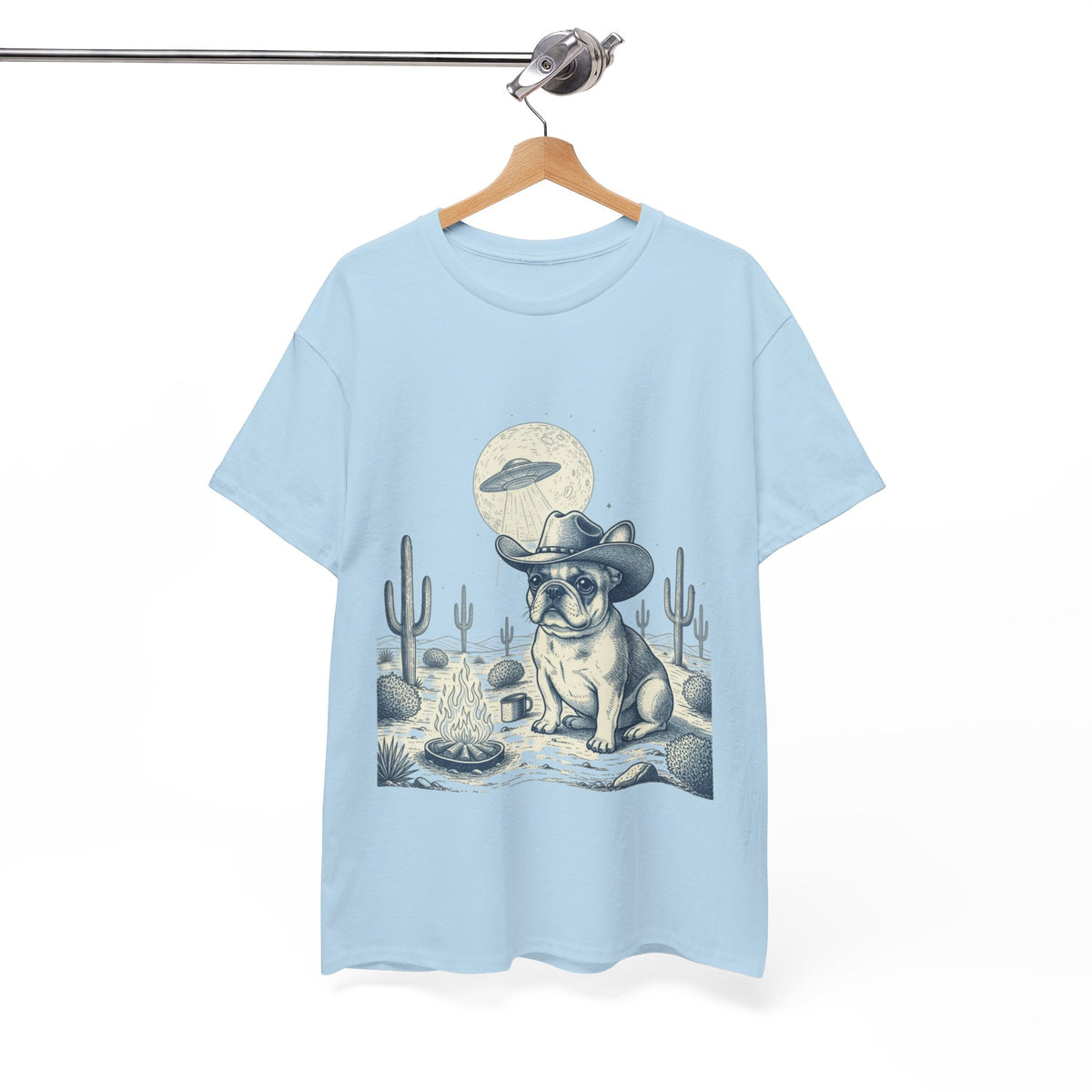 French Bulldog Cowboy & Desert UFO  - Unisex T-shirt