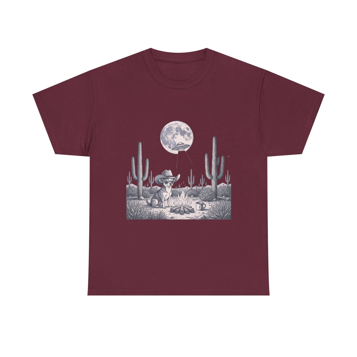 Chihuahua Cowboy & Desert UFO  - Unisex T-shirt