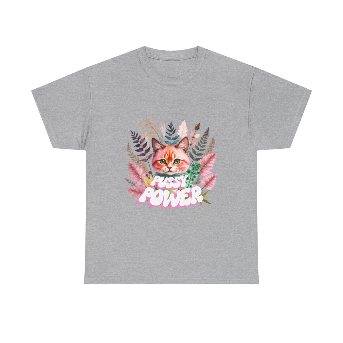 Pussy Power Flower Cat - Unisex T-shirt