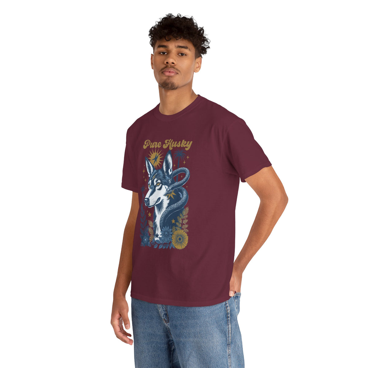 Pure Husky Fantasy Tattoo Graphic Tee by Electrik Land