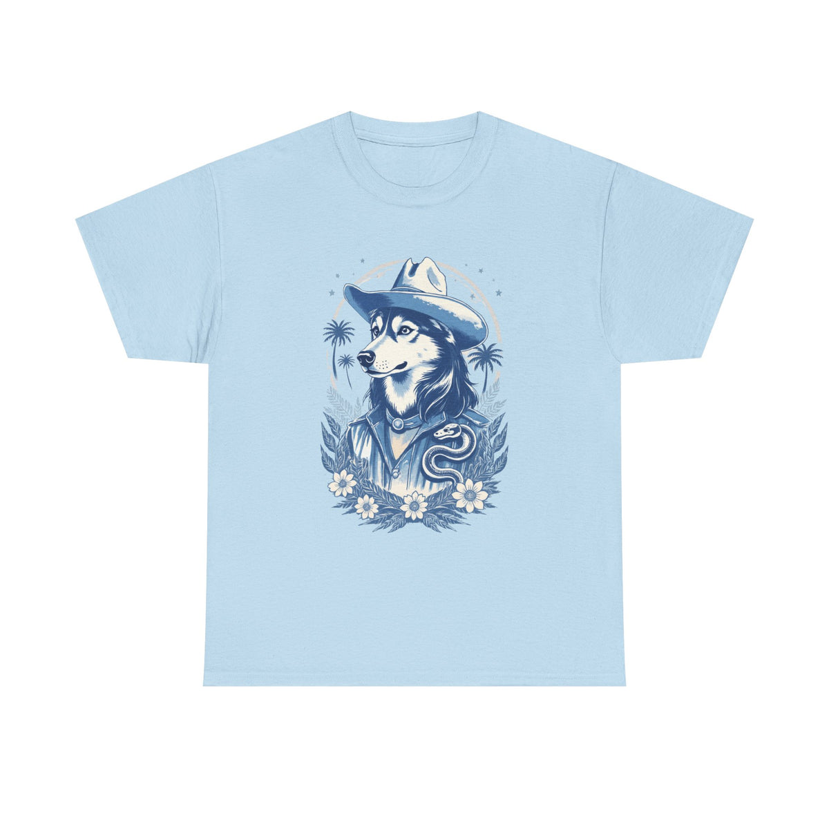 Husky Blue Print Cowboy T-Shirt