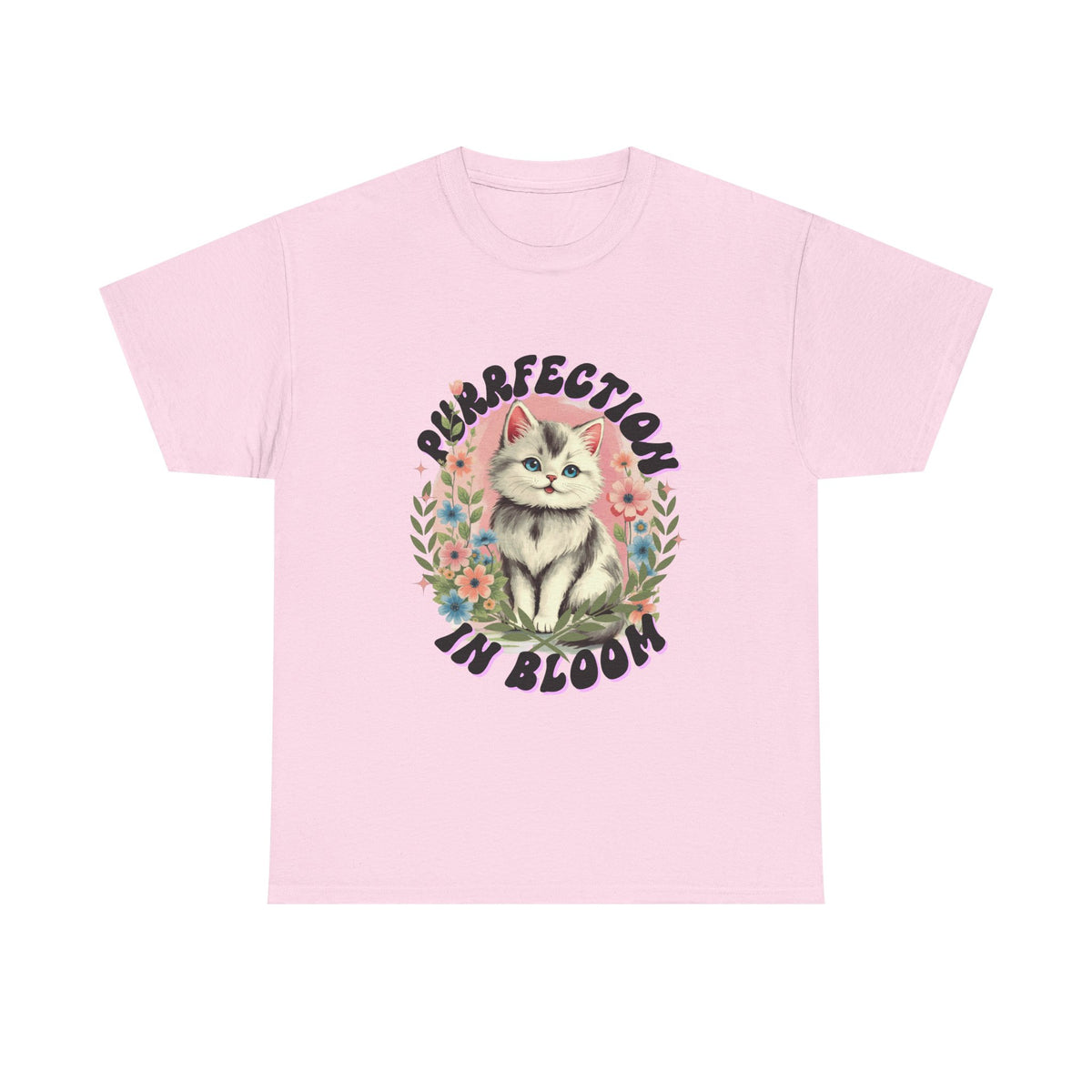 Purrfection in Bloom Cat Black |  Unisex T-shirt