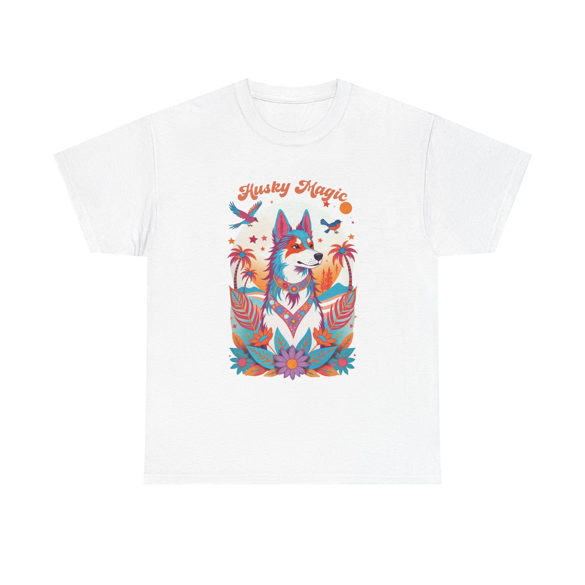 Husky Pop Psychedelic Retro Graphic Tee by Electrik Land