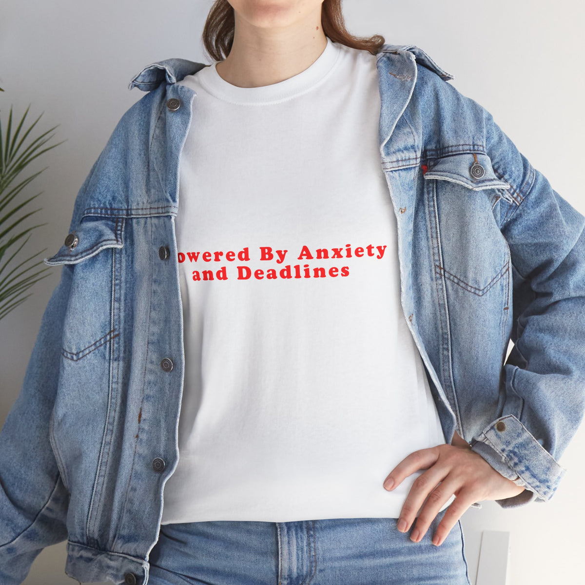 Powered By Anxiety And Deadlines – Statement T-Shirt by Electrik Land
