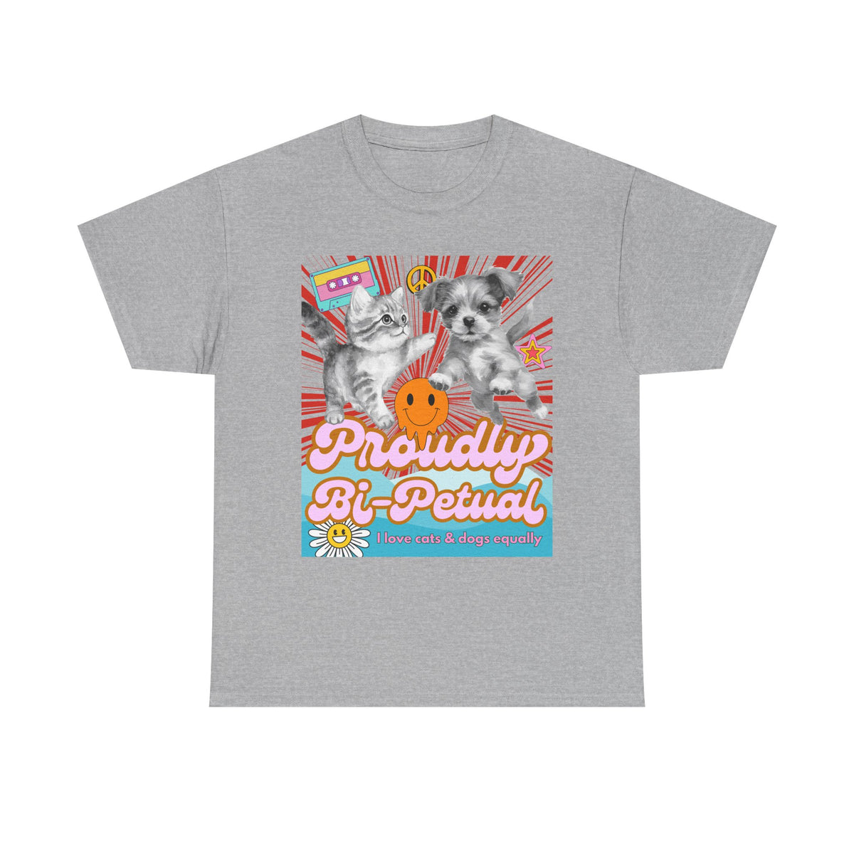 Proudly Bi-Petual Unisex T-shirt - I Love Dogs and Cats
