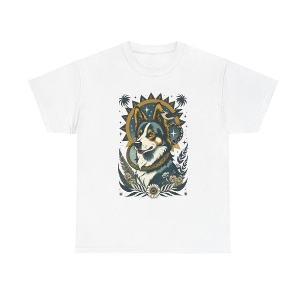 Border Collie Vintage Style Tattoo Graphic T-Shirt
