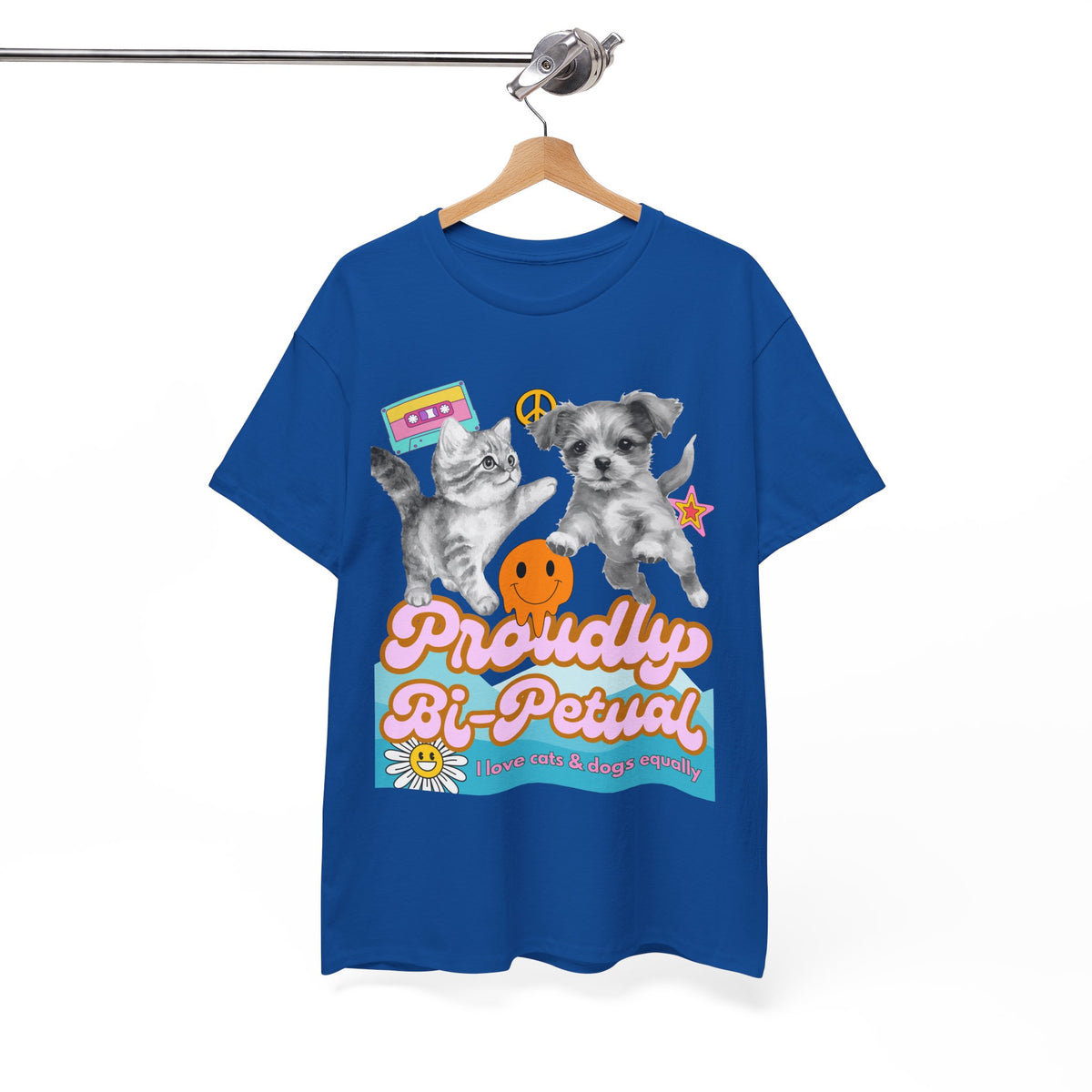 Proudly Bi-Petual Minimal Unisex T-shirt - I Love Dogs and Cats