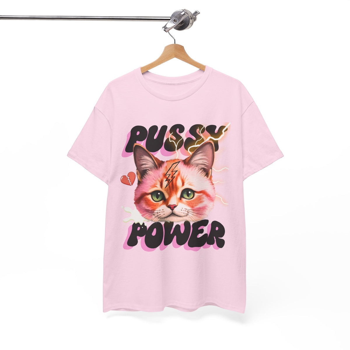 Pussy Power Bubble Cat Feminist T-Shirt by Electrik Land.