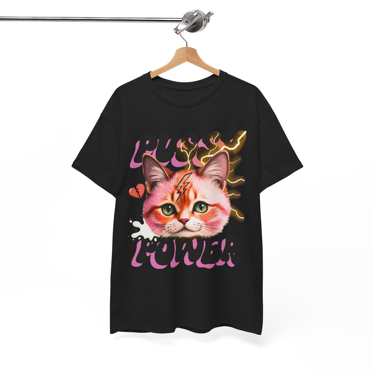 Pussy Power Bubble Cat Feminist T-Shirt by Electrik Land.