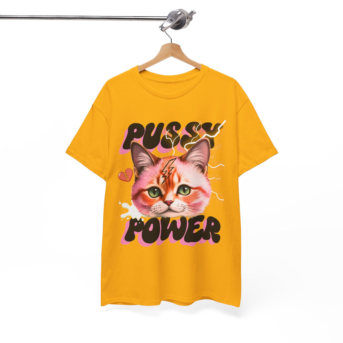Pussy Power Bubble Cat Feminist T-Shirt by Electrik Land.