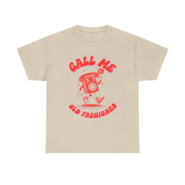Call Me Old Fashioned Vintage Red Phone Tee by Electrik Land