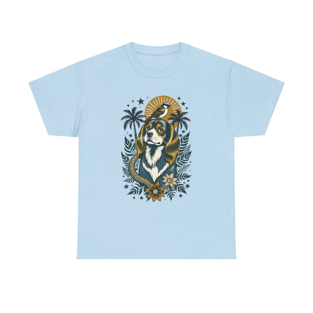 King Charles Cavalier Vintage Style Tattoo graphic T-Shirt