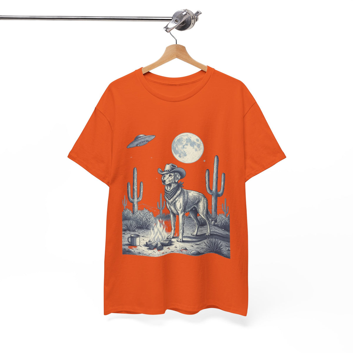 Golden Retriever Cowboy & Desert UFO  - Unisex T-shirt