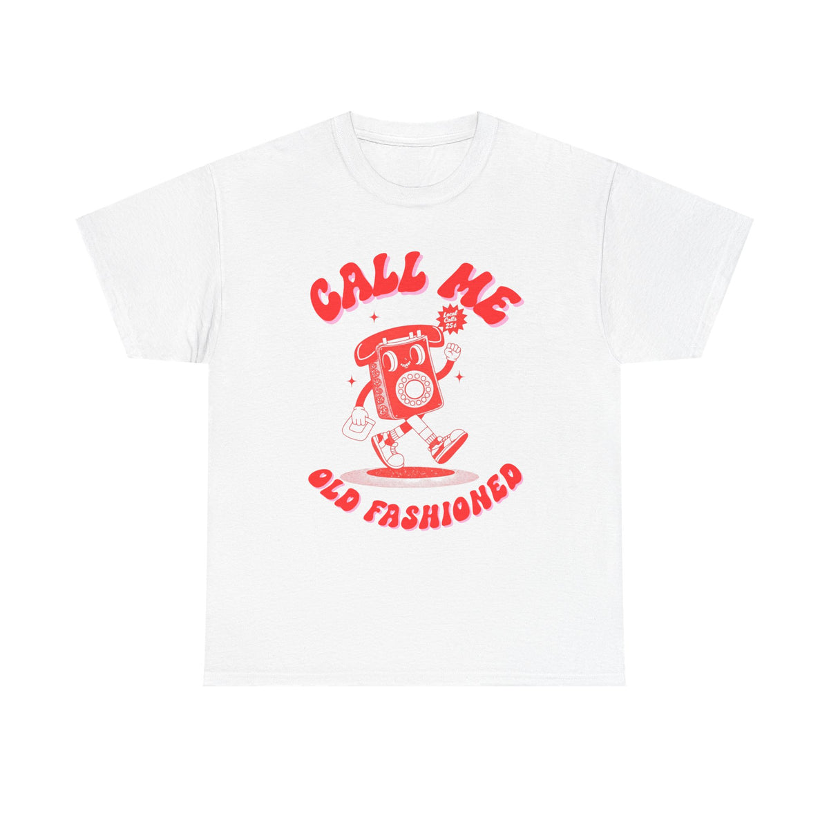 Call Me Old Fashioned Vintage Red Phone Tee by Electrik Land