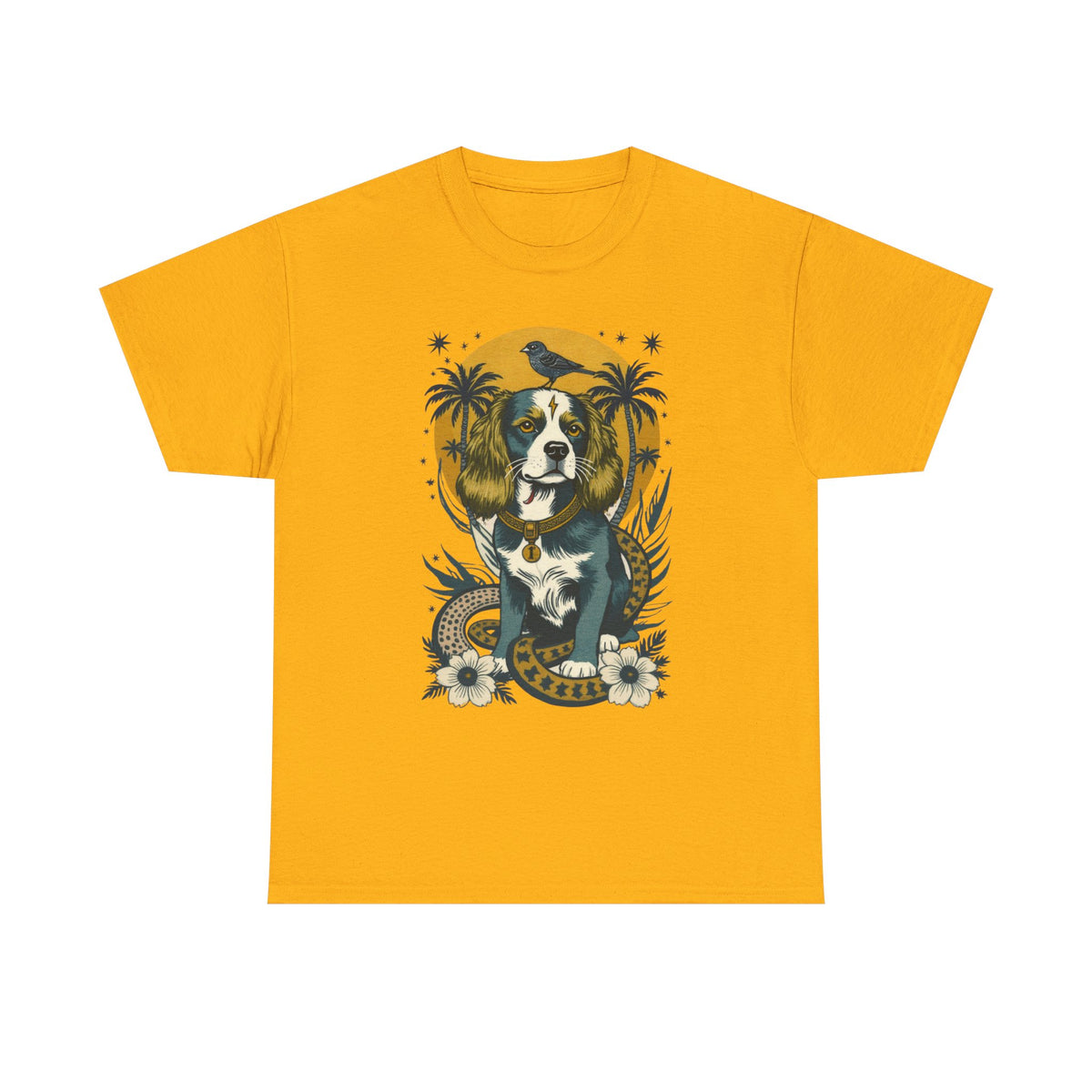 King Charles Cavalier 1 Vintage Style Tattoo Graphic T-Shirt