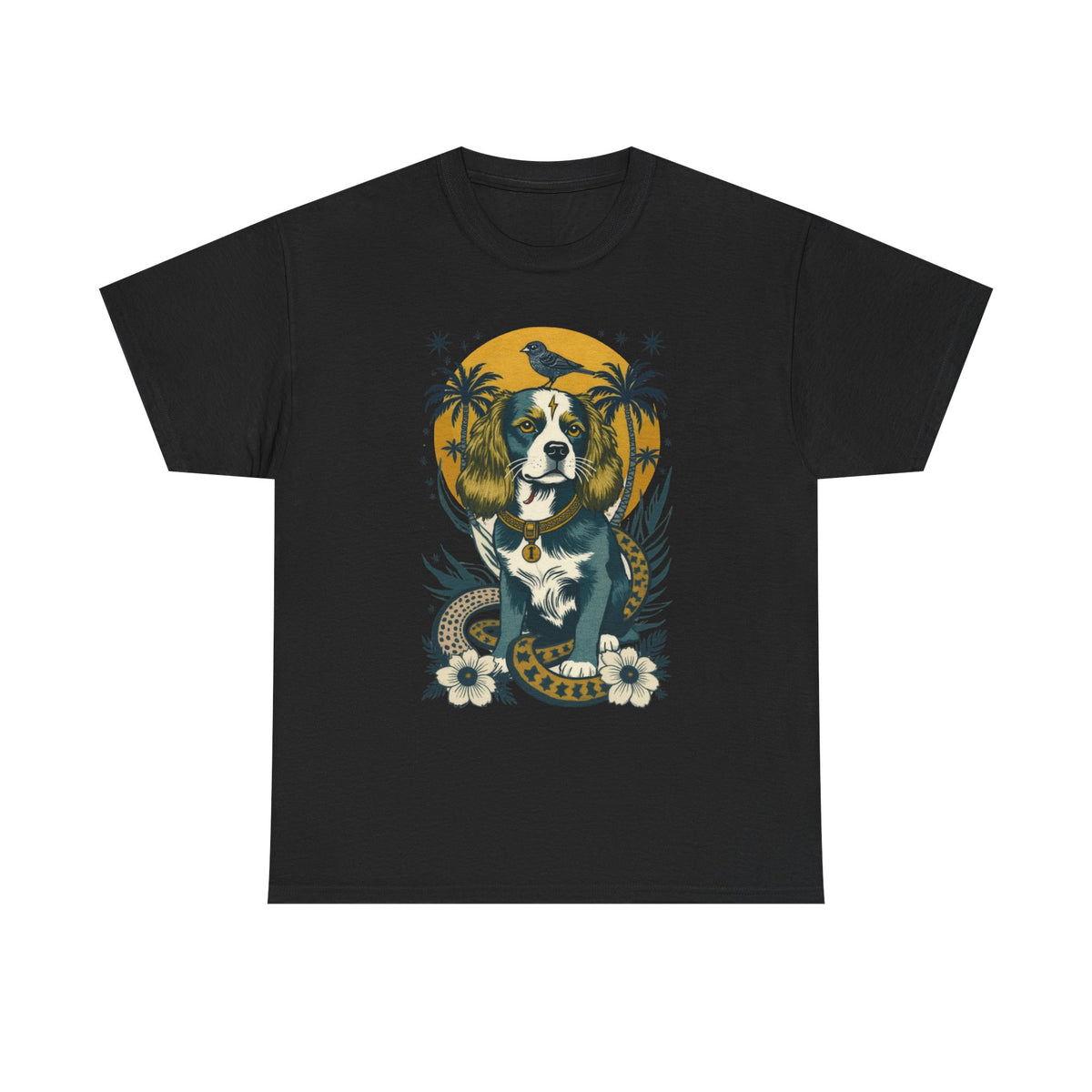 King Charles Cavalier 1 Vintage Style Tattoo Graphic T-Shirt