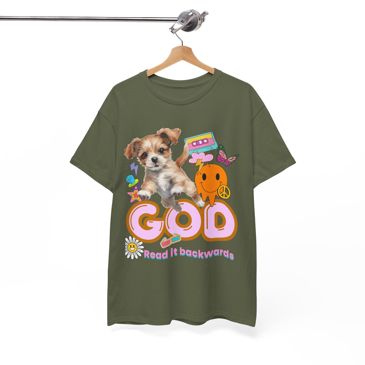 G.O.D Puppy Read it Backwards - Unisex T-shirt