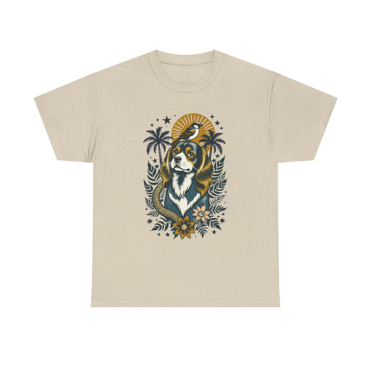 King Charles Cavalier Vintage Style Tattoo graphic T-Shirt