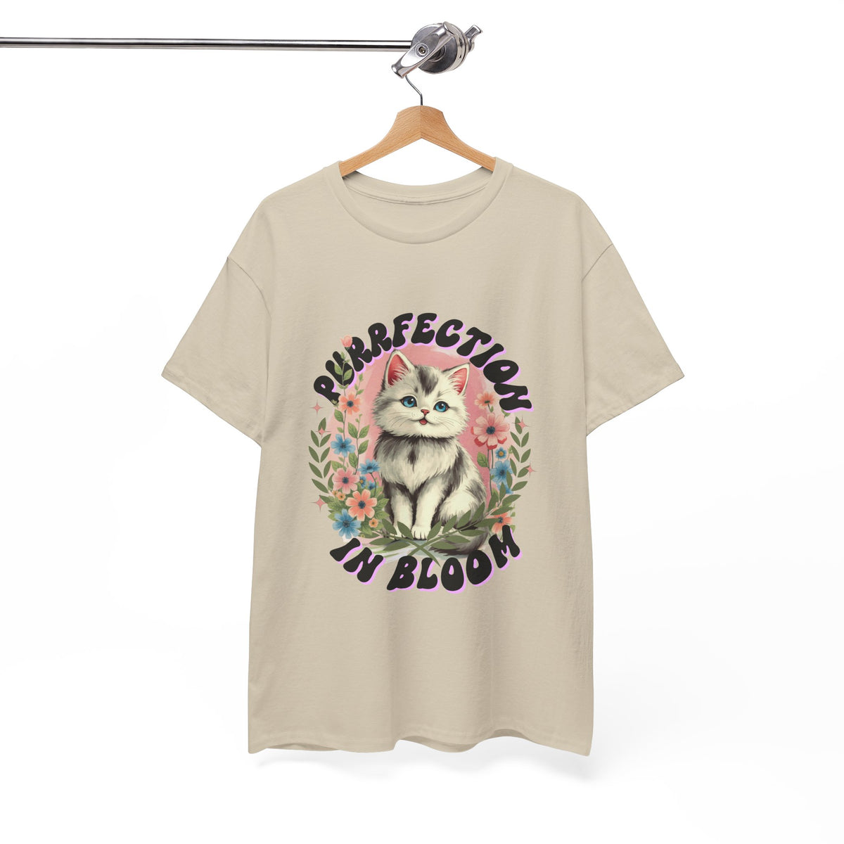 Purrfection in Bloom Cat Black |  Unisex T-shirt