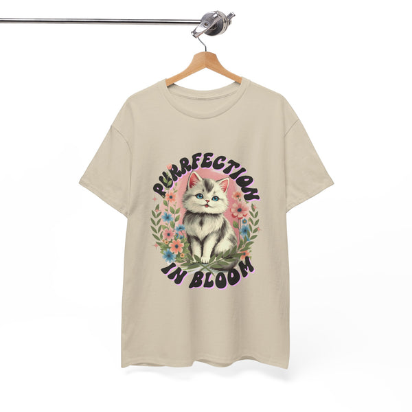 Purrfection in Bloom Cat Black |  Unisex T-shirt