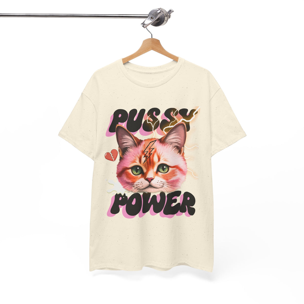 Pussy Power Bubble Cat Feminist T-Shirt by Electrik Land.