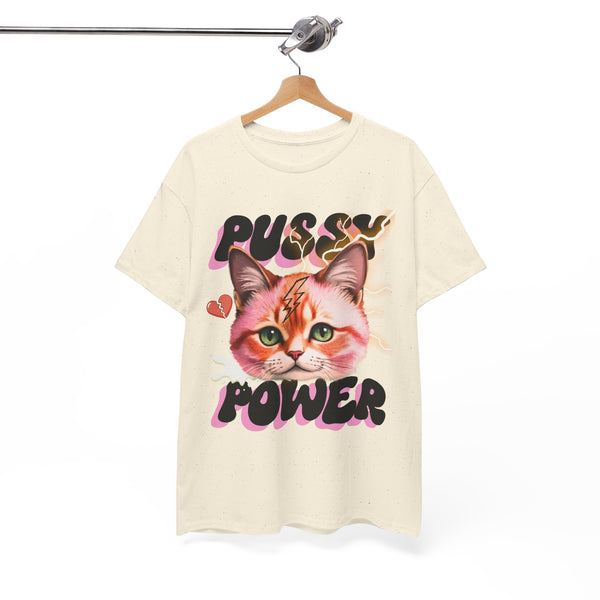 Pussy Power Bubble Cat Feminist T-Shirt by Electrik Land.
