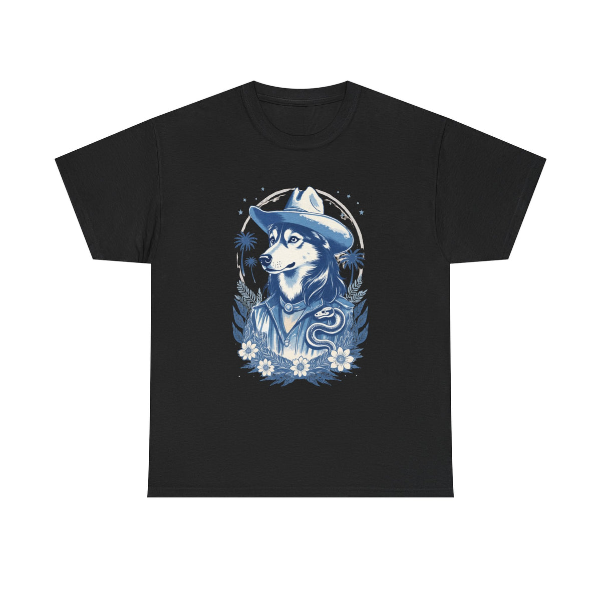 Husky Blue Print Cowboy T-Shirt