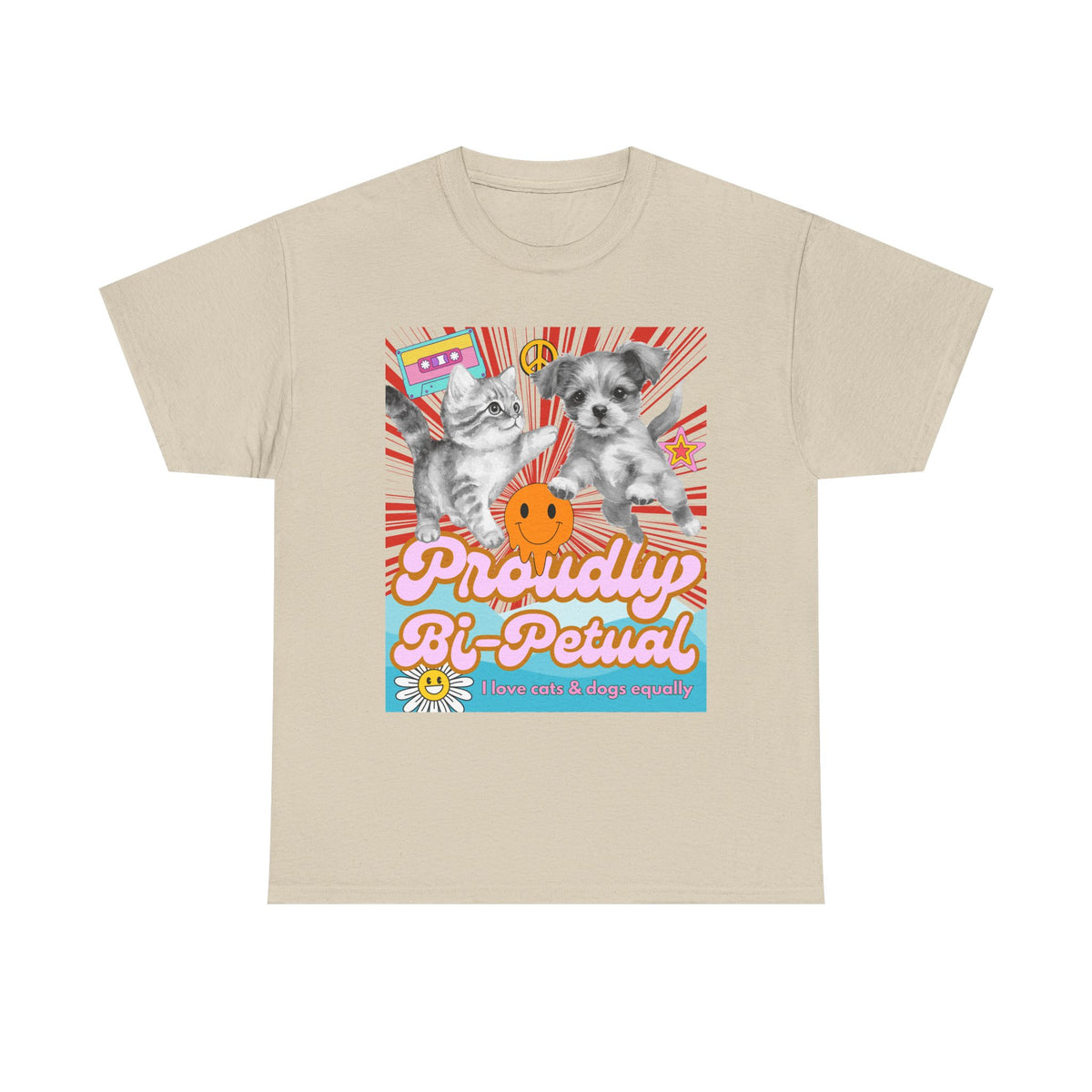 Proudly Bi-Petual Unisex T-shirt - I Love Dogs and Cats