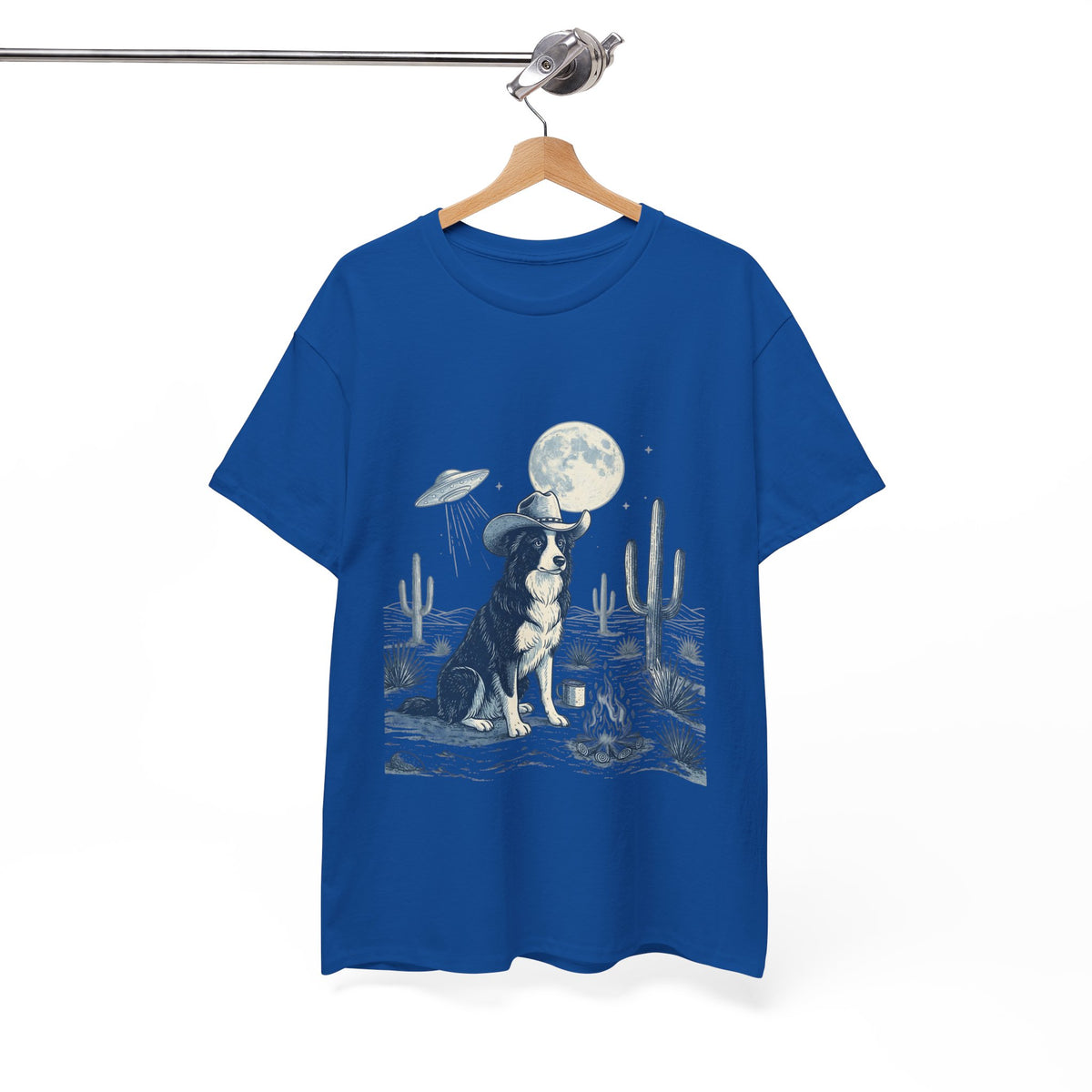 Border Collie Cowboy & Desert UFO  - Unisex T-shirt