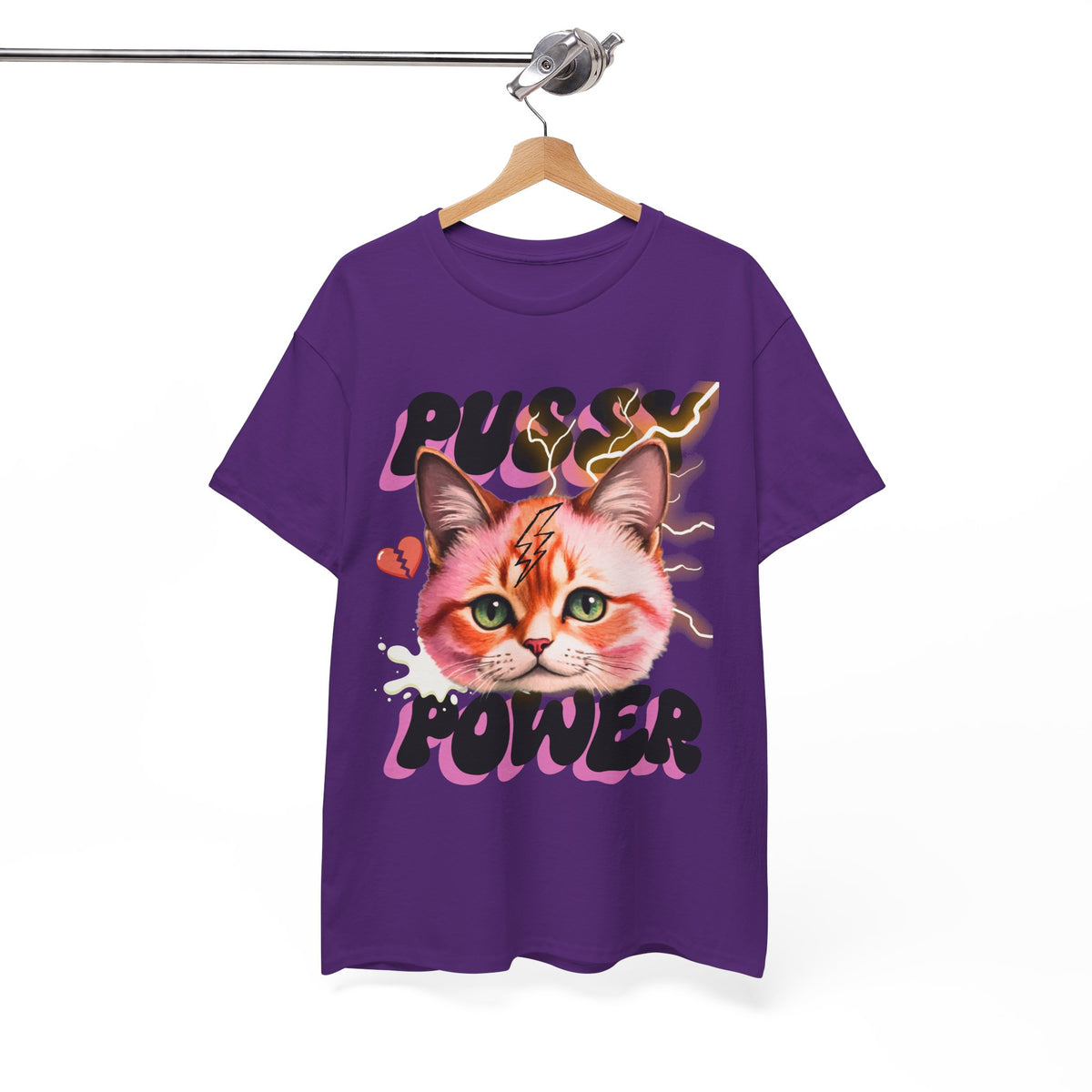 Pussy Power Bubble Cat Feminist T-Shirt by Electrik Land.