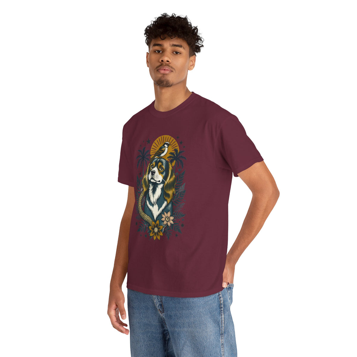 King Charles Cavalier Vintage Style Tattoo graphic T-Shirt