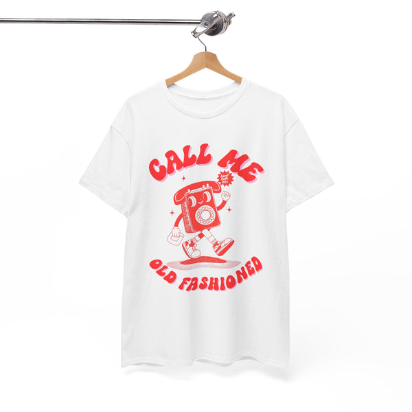 Call Me Old Fashioned Vintage Red Phone Tee by Electrik Land