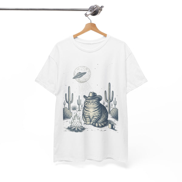 Fat Tabby Cowboy & Desert UFO  - Unisex T-shirt