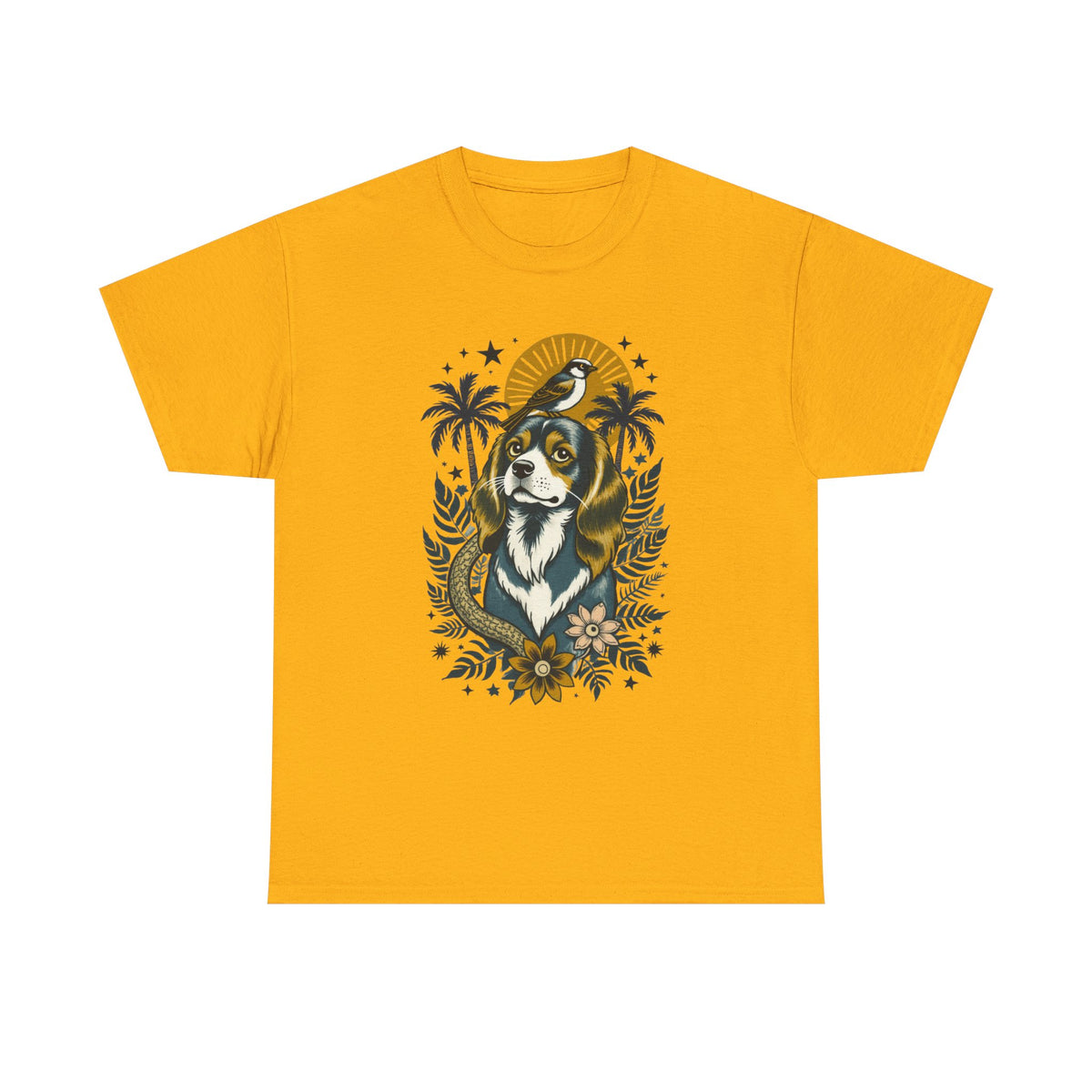 King Charles Cavalier Vintage Style Tattoo graphic T-Shirt