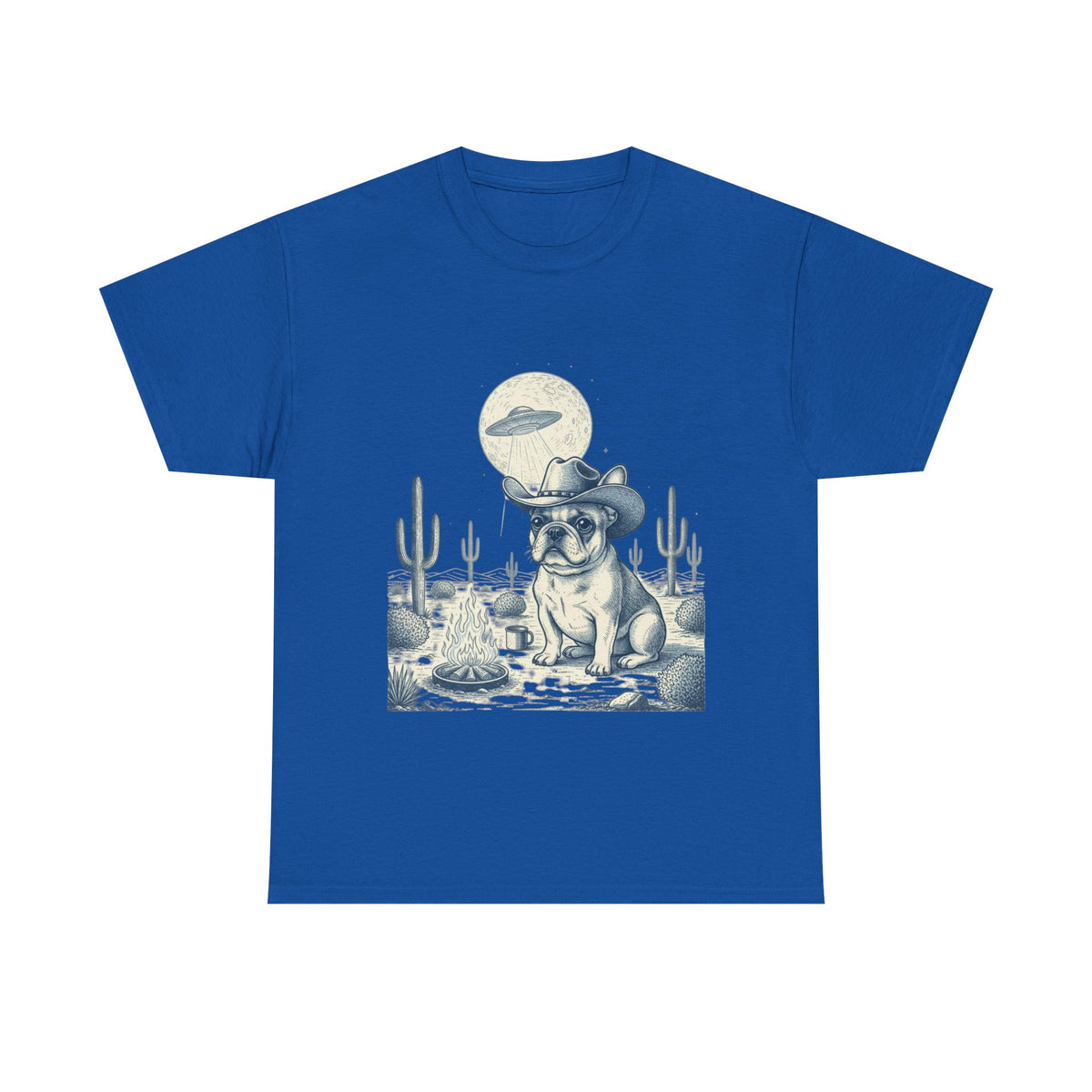 French Bulldog Cowboy & Desert UFO  - Unisex T-shirt
