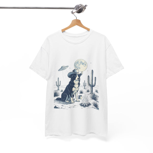 Border Collie Cowboy & Desert UFO  - Unisex T-shirt