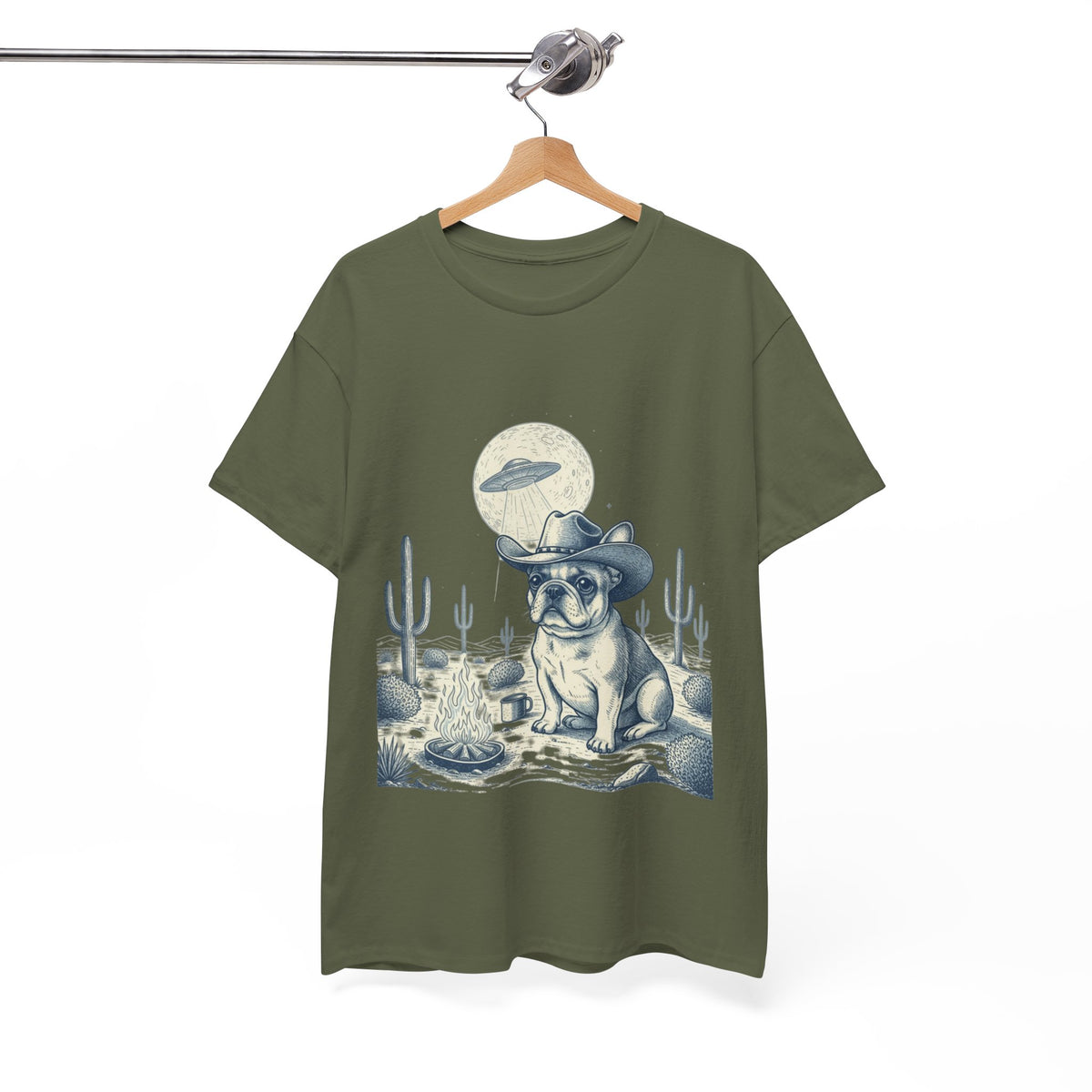 French Bulldog Cowboy & Desert UFO  - Unisex T-shirt