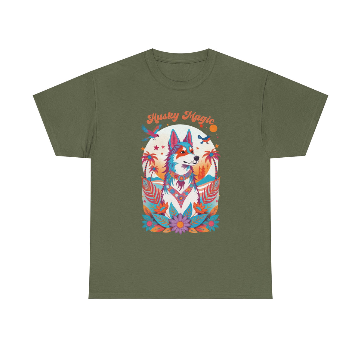 Husky Pop Psychedelic Retro Graphic Tee by Electrik Land