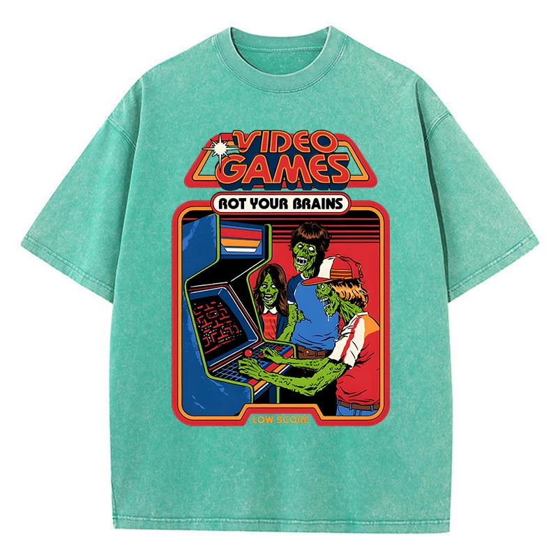 Video Games Rot Your Brains Retro T-Shirt