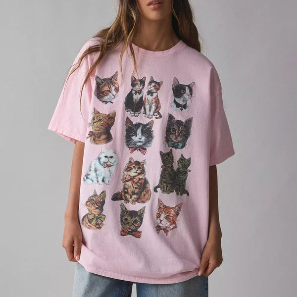 Vintage Cute Multi Cat T-Shirt