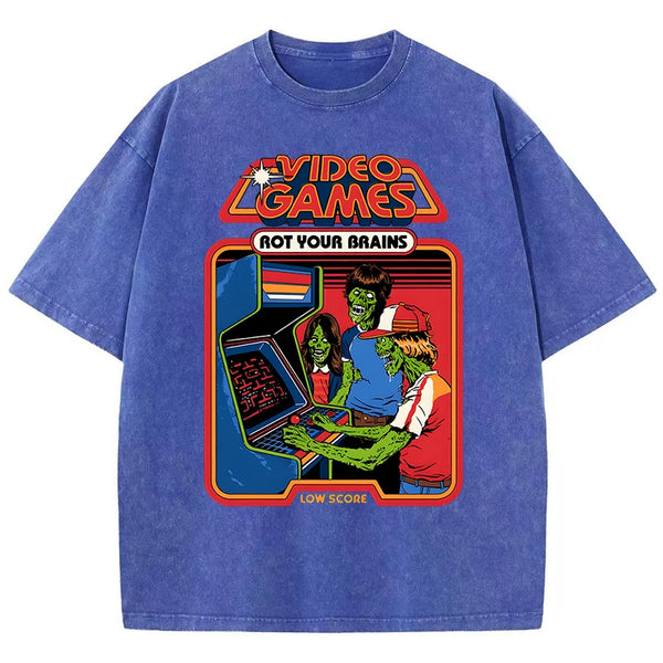 Video Games Rot Your Brains Retro T-Shirt