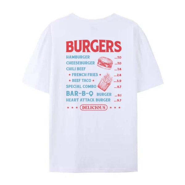 Burger Back Print T-Shirt Vintage