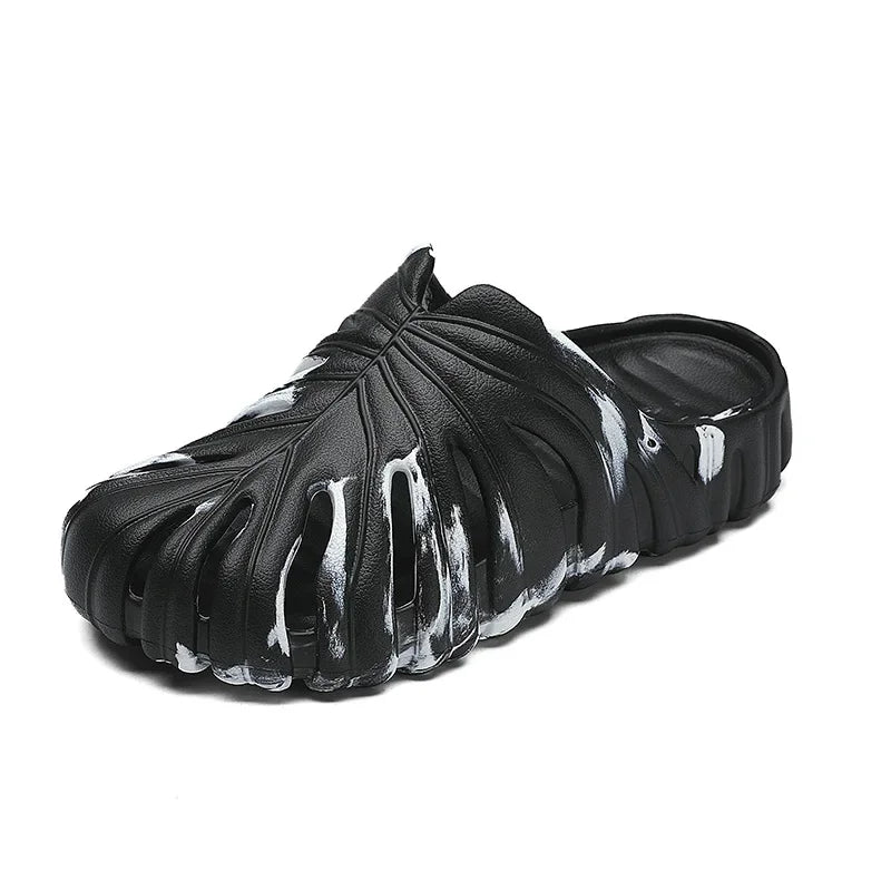 Monstera EVA Slides – Sculpted Leaf Vent Comfort Slippers