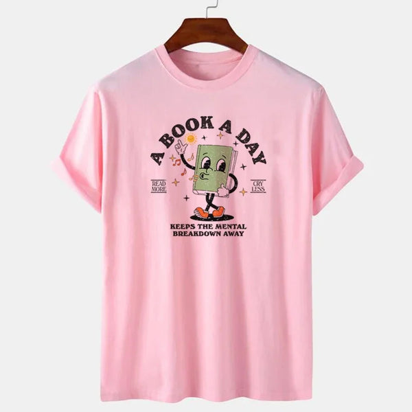 A Book A Day Cute Cartoon Bookworm T-Shirts