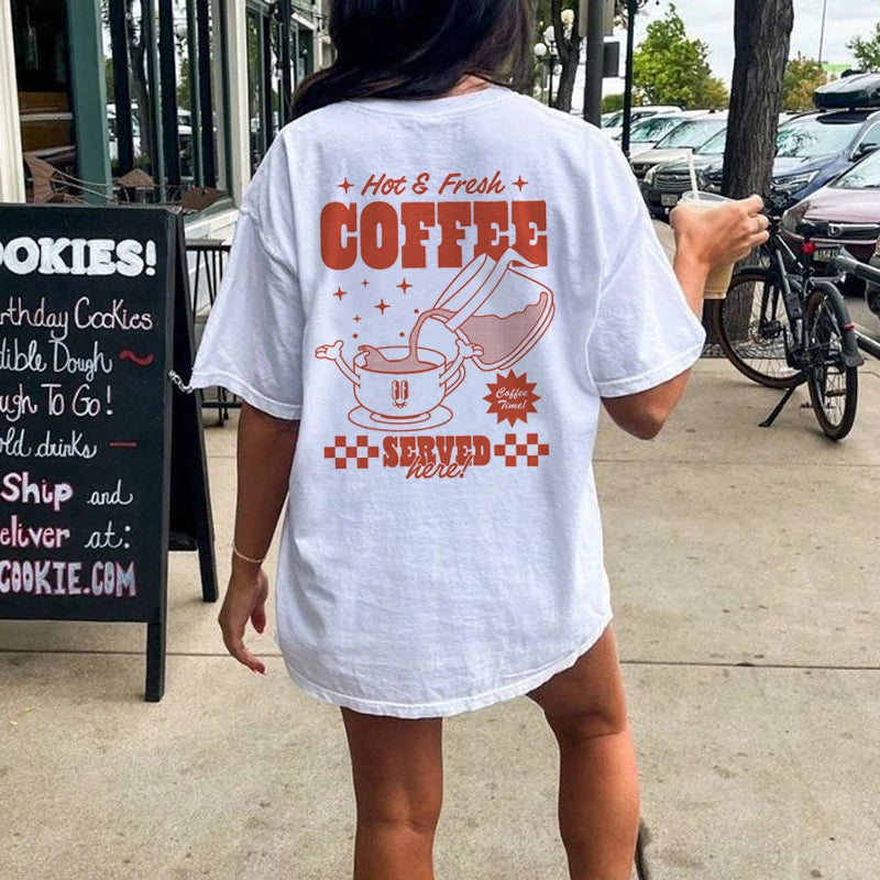 Hot and Fresh Coffee Vintage Style T-Shirt