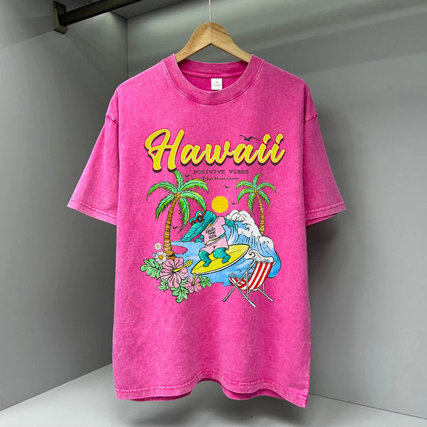 Hawaii Positive Vibes Optimism Printed  T-Shirt