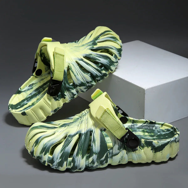 Monstera EVA Slides – Sculpted Leaf Vent Comfort Slippers