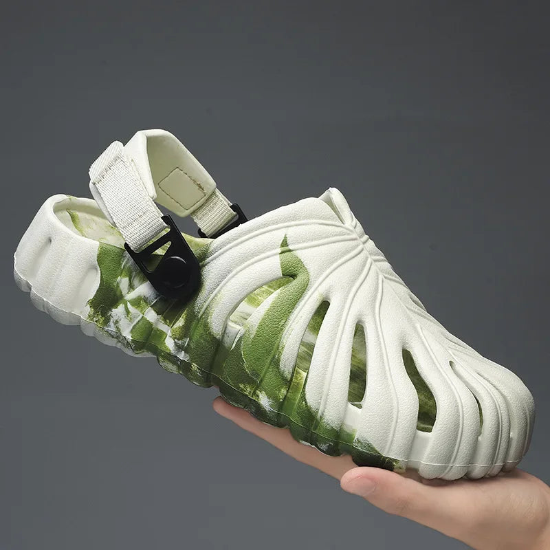 Monstera EVA Slides – Sculpted Leaf Vent Comfort Slippers