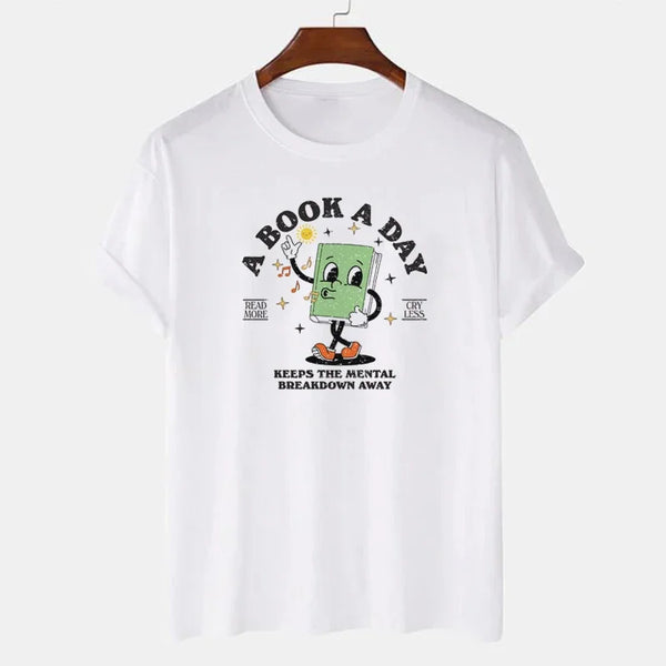 A Book A Day Cute Cartoon Bookworm T-Shirts
